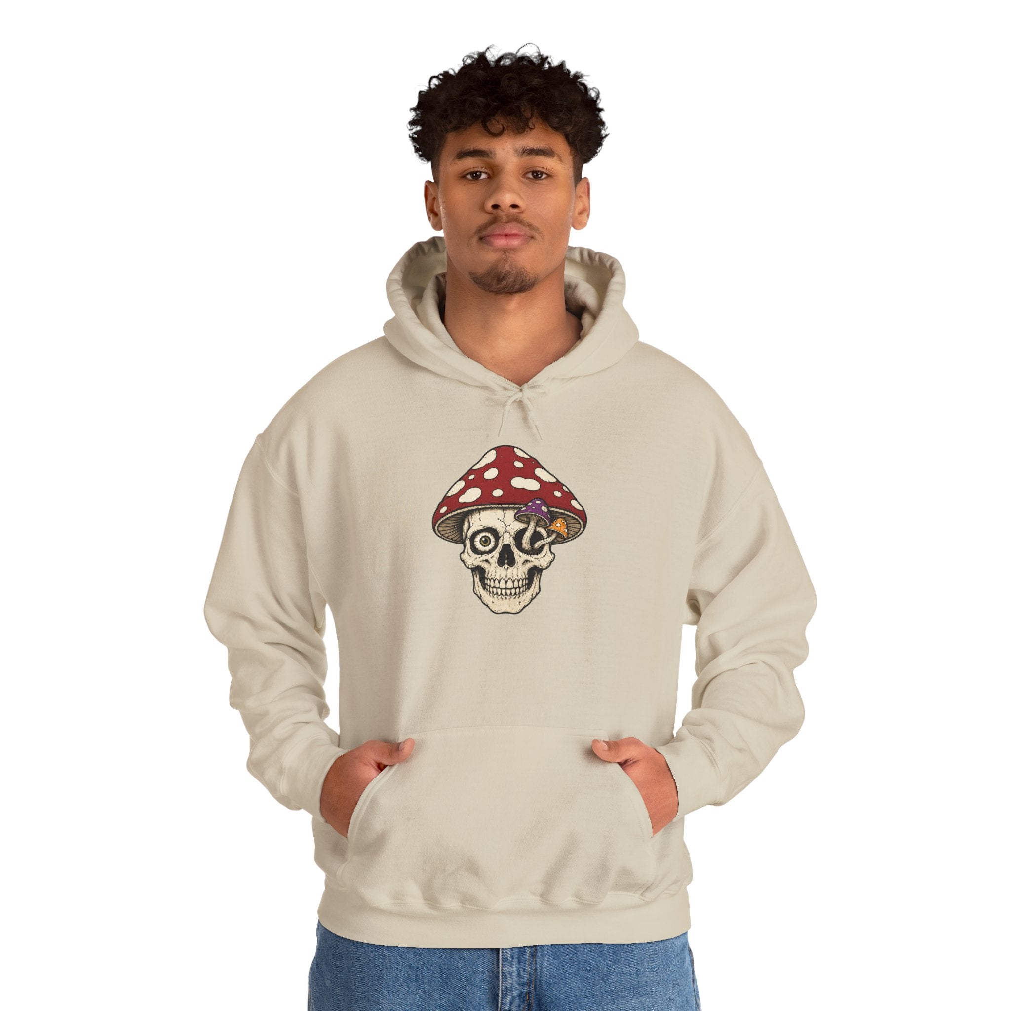 Mushroom Skull Hoodie — Gothic Mushroom Graveyard RIP Pullover