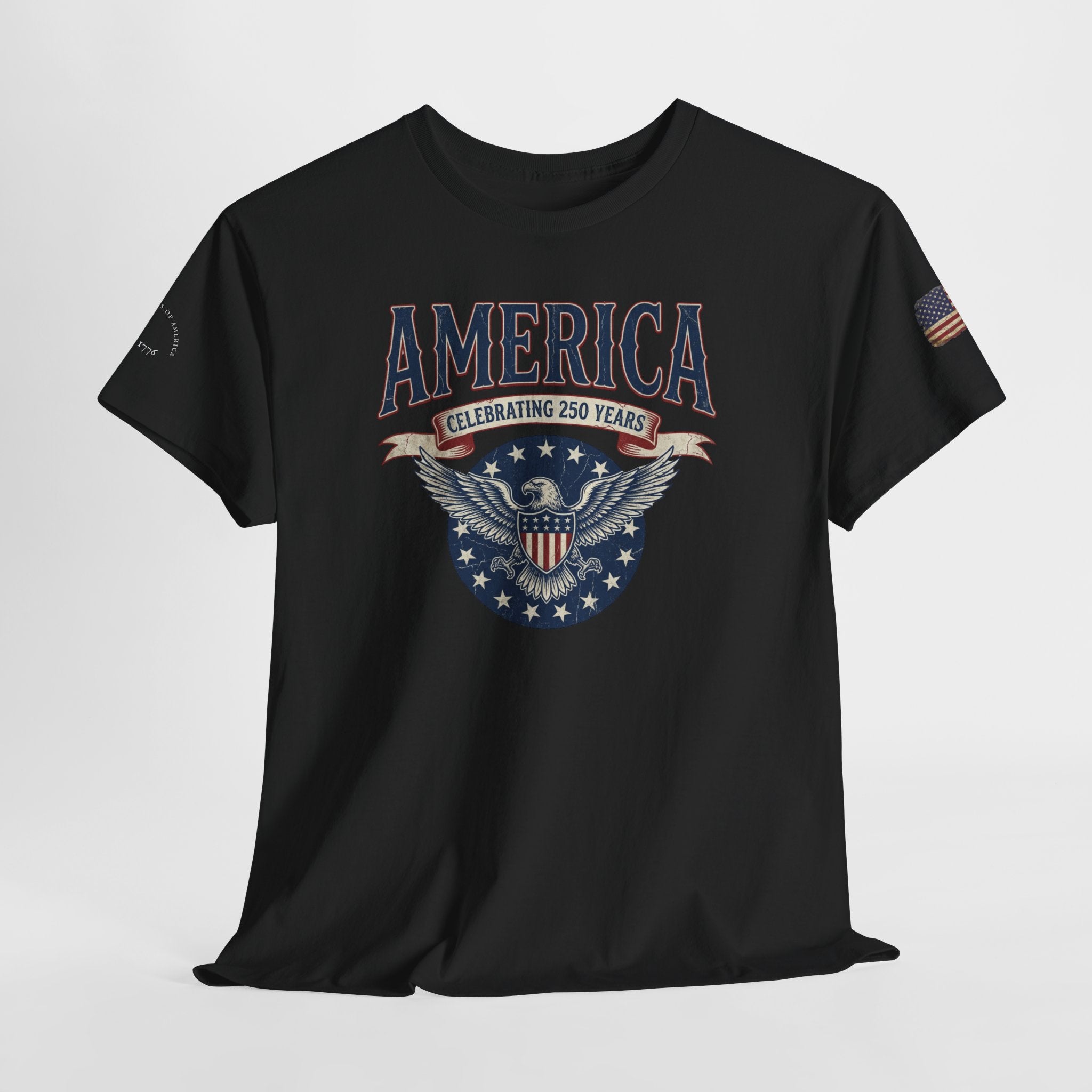 America Patriotic T‑Shirt – "America Celebrating 250 Years" Eagle Emblem
