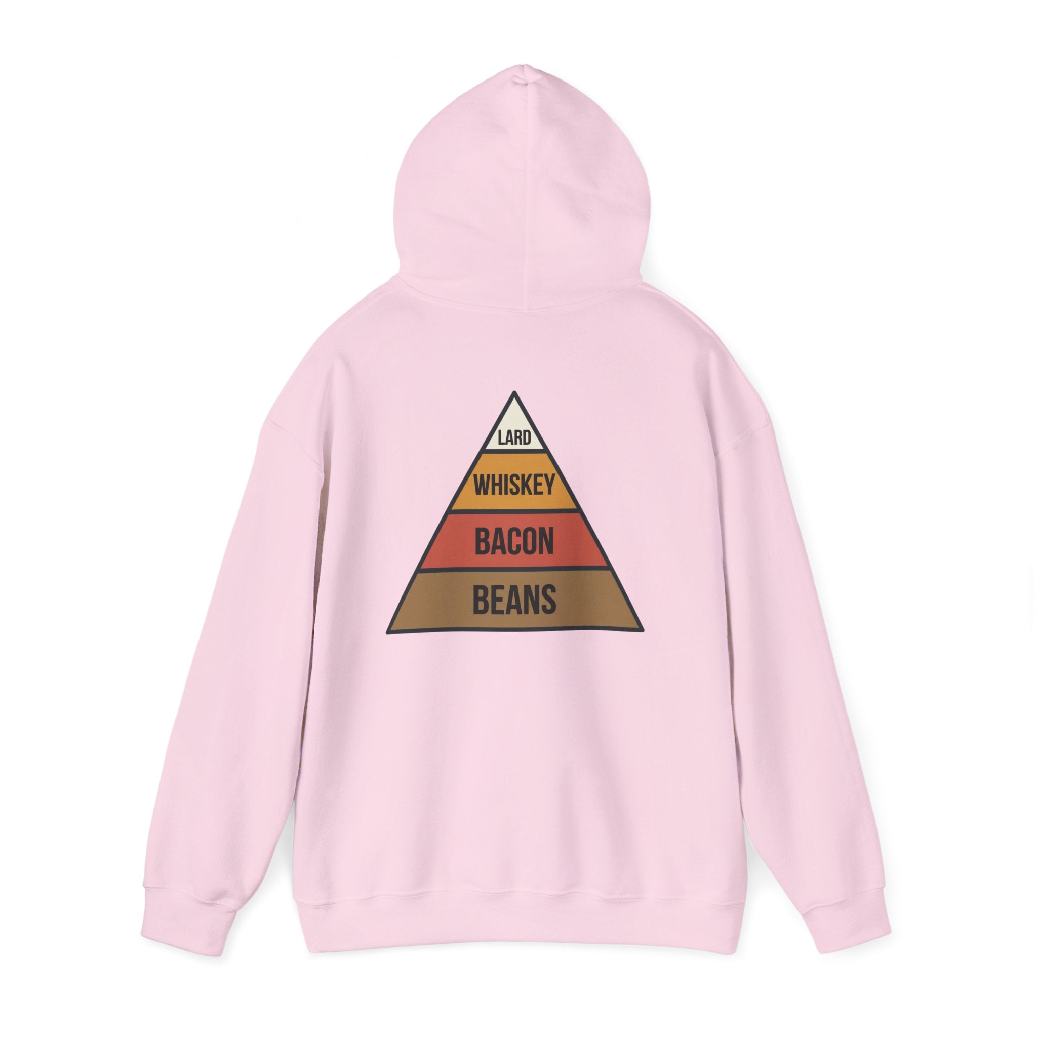 Food Pyramid Design Hoodie | Beans Bacon Whiskey Lard Illustration