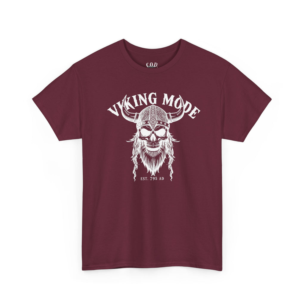 Viking Mode Skull Viking T-shirt | Norse Helmet Skull Graphic Tee