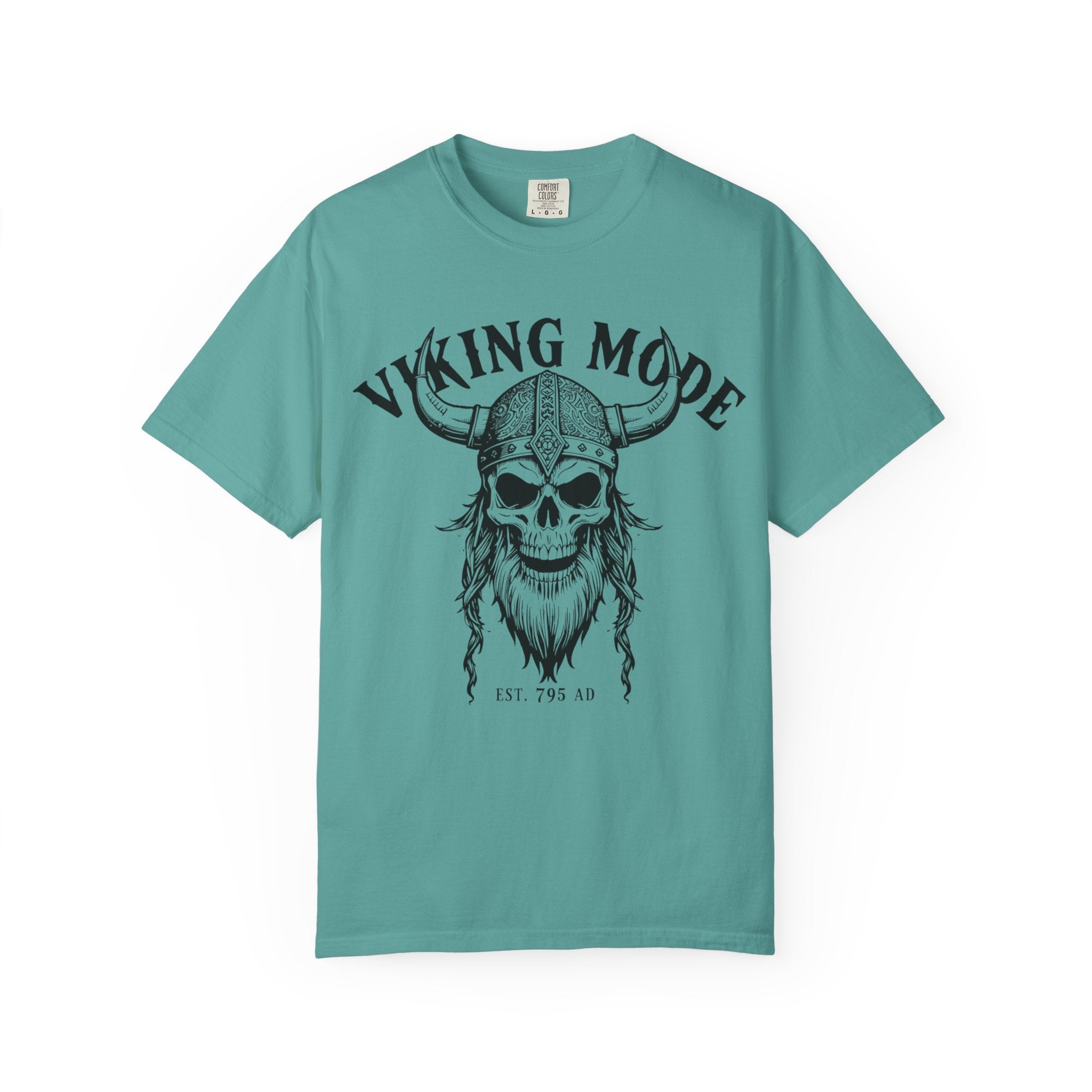 Viking Mode T-Shirt — Skull Viking Helmet Graphic Tee