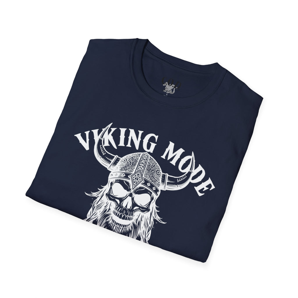 Viking Mode T-Shirt — Skull Horned Helmet Graphic