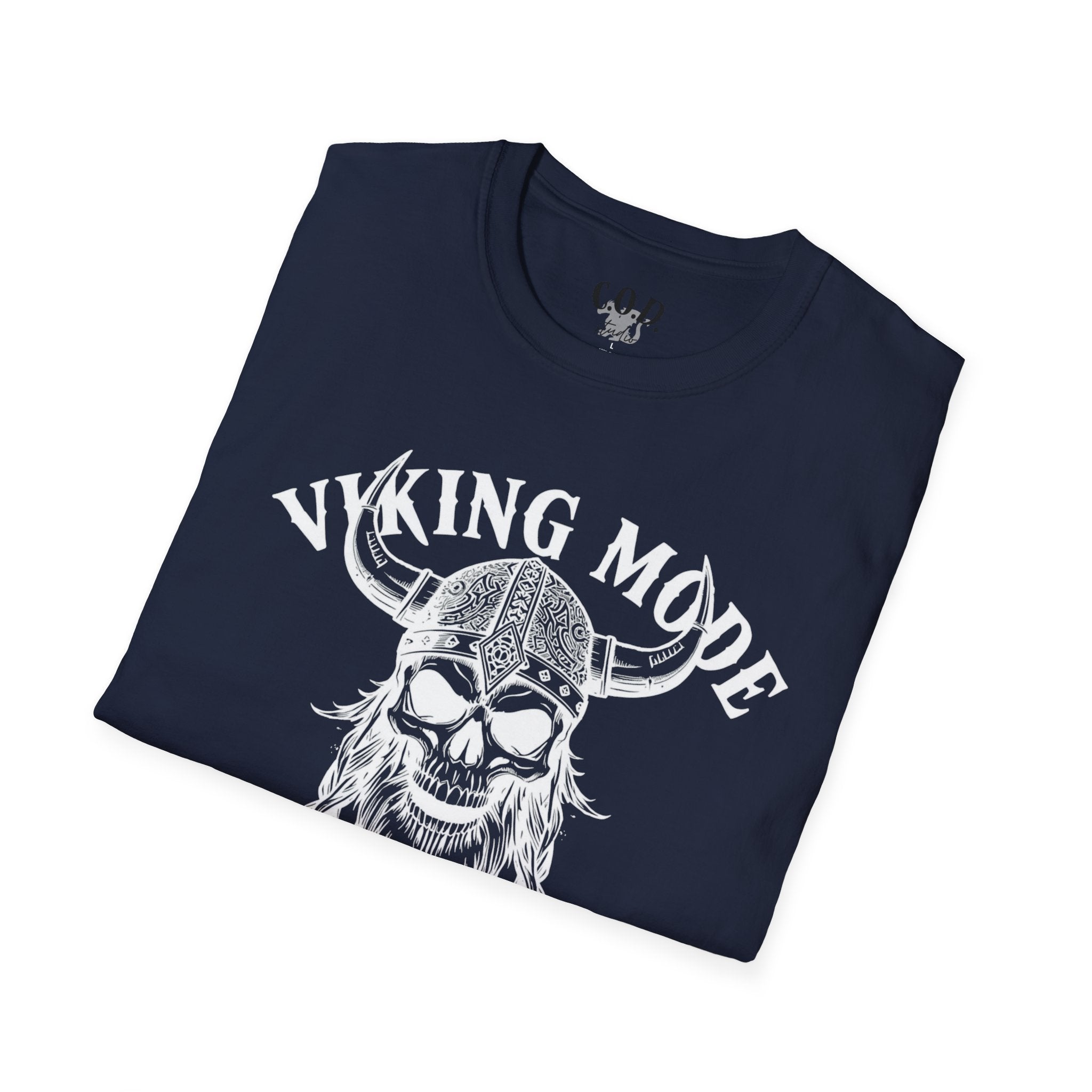 Viking Mode T-Shirt — Skull Horned Helmet Graphic