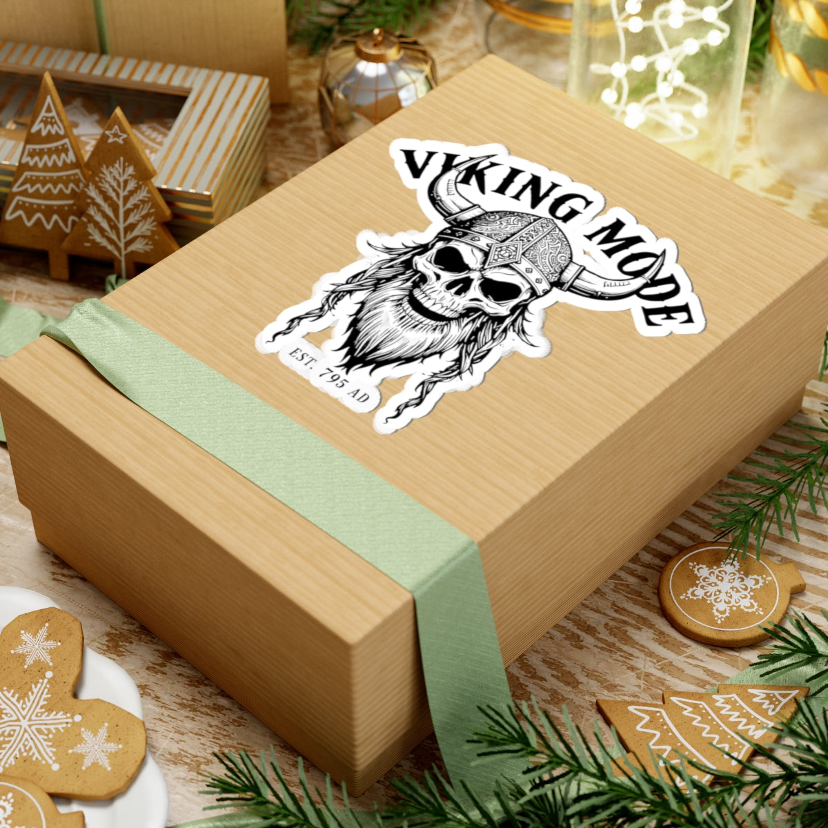 Viking Mode Skull Helmet Sticker | Kiss-Cut Viking Decal