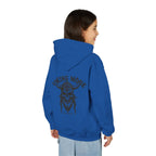 Viking Mode Skull with Horned Helmet Hoodie | Youth Hoodie
