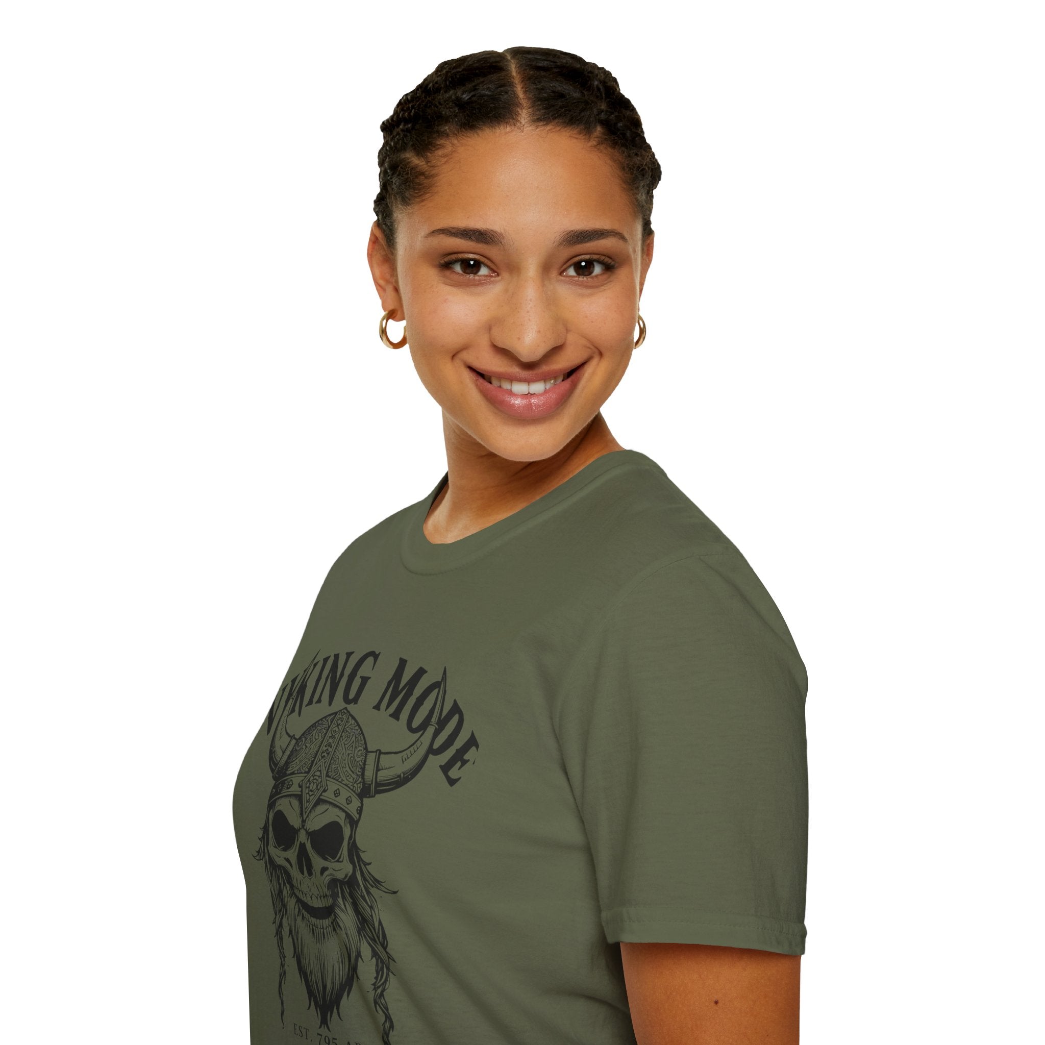 Viking Mode T-Shirt — Skull Horned Helmet Graphic