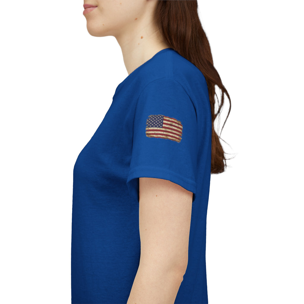 American Flag Kiss T‑Shirt – Patriotic USA Lip Print Tee for 4th of July