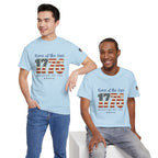 1776 American Flag Tee — "Home of the Free, Because of the Brave" Patriotic T-Shirt