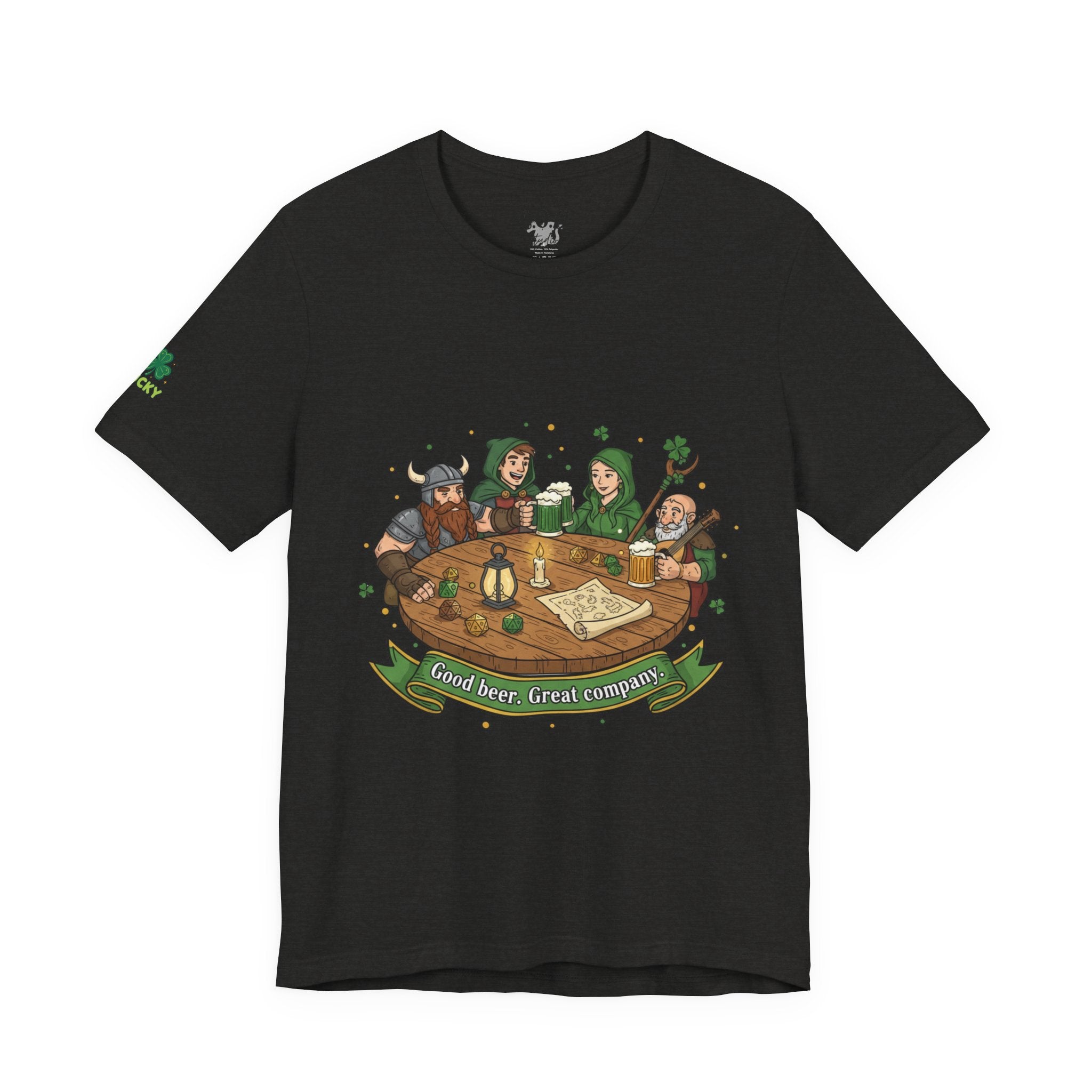 D&D Party at Tavern Table T-Shirt | St. Patrick's Day - Fantasy RPG Dice Roleplay Tee