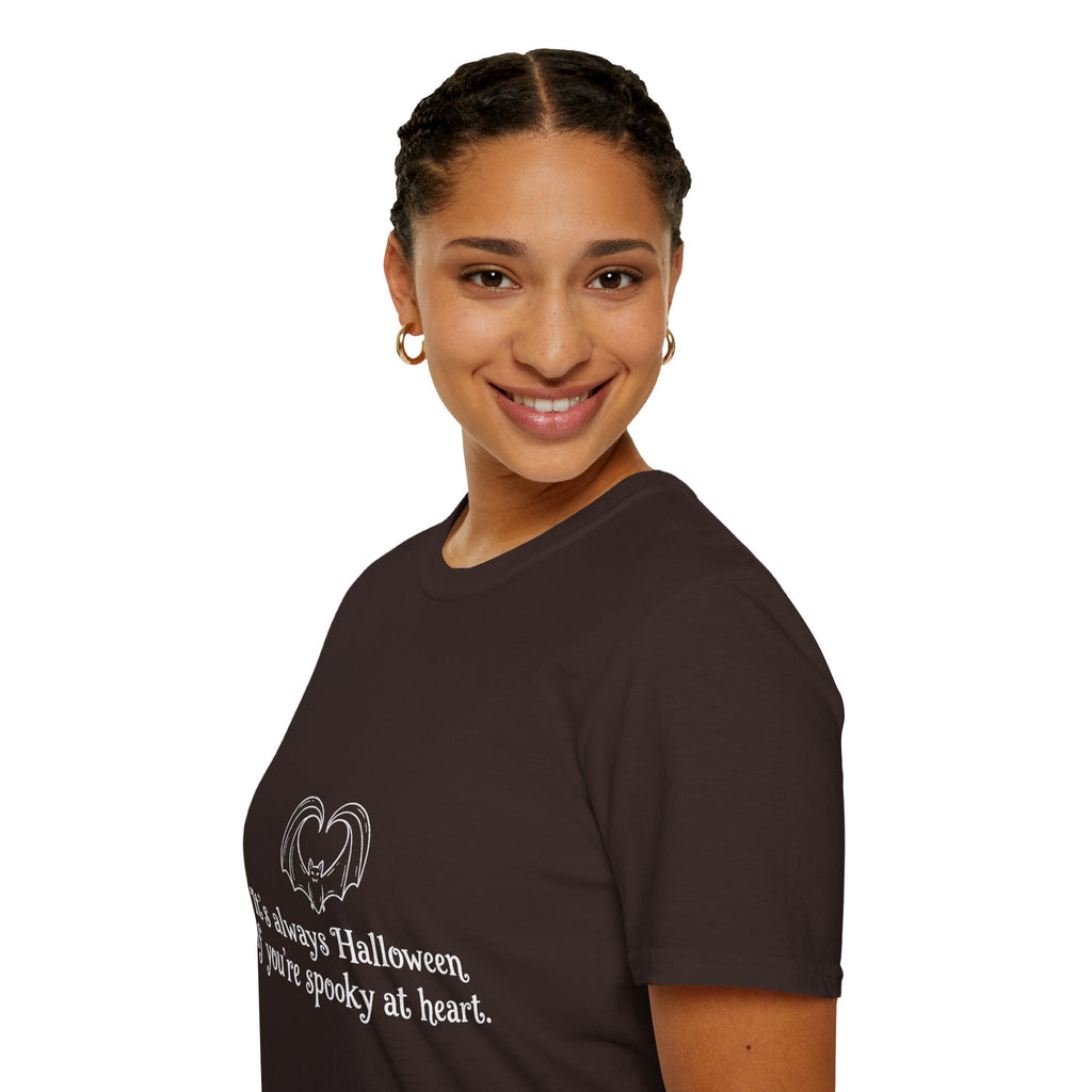 Halloween Bat Heart T-Shirt — "It's Always Halloween If You're Spooky at Heart"