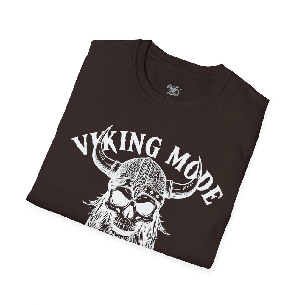 Viking Mode T-Shirt — Skull Horned Helmet Graphic