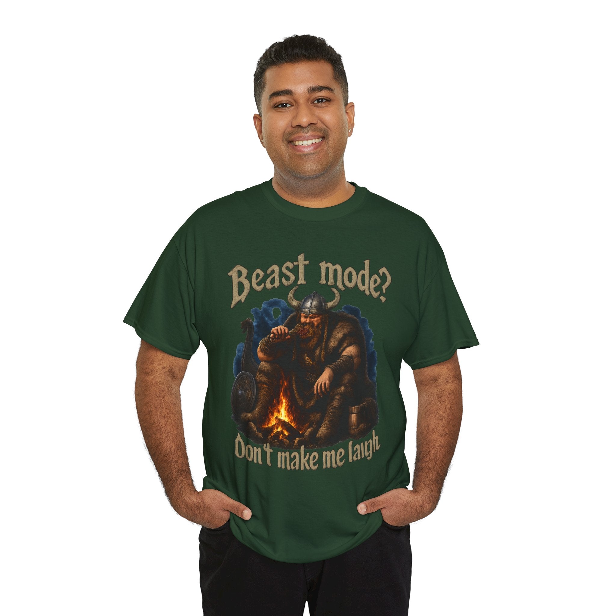 Viking Campfire T-Shirt — "Beast mode? Don’t make me laugh" Graphic Tee