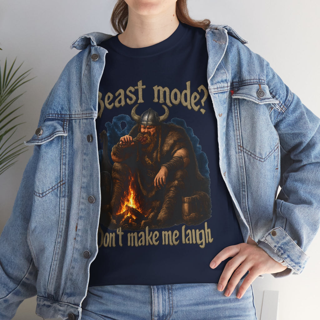Viking Campfire T-Shirt — "Beast mode? Don’t make me laugh" Graphic Tee