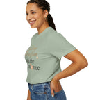 T-Shirt — “I Get My Popcorn From The Apricot Tree” Script Graphic Tee | Hymns | LDS |