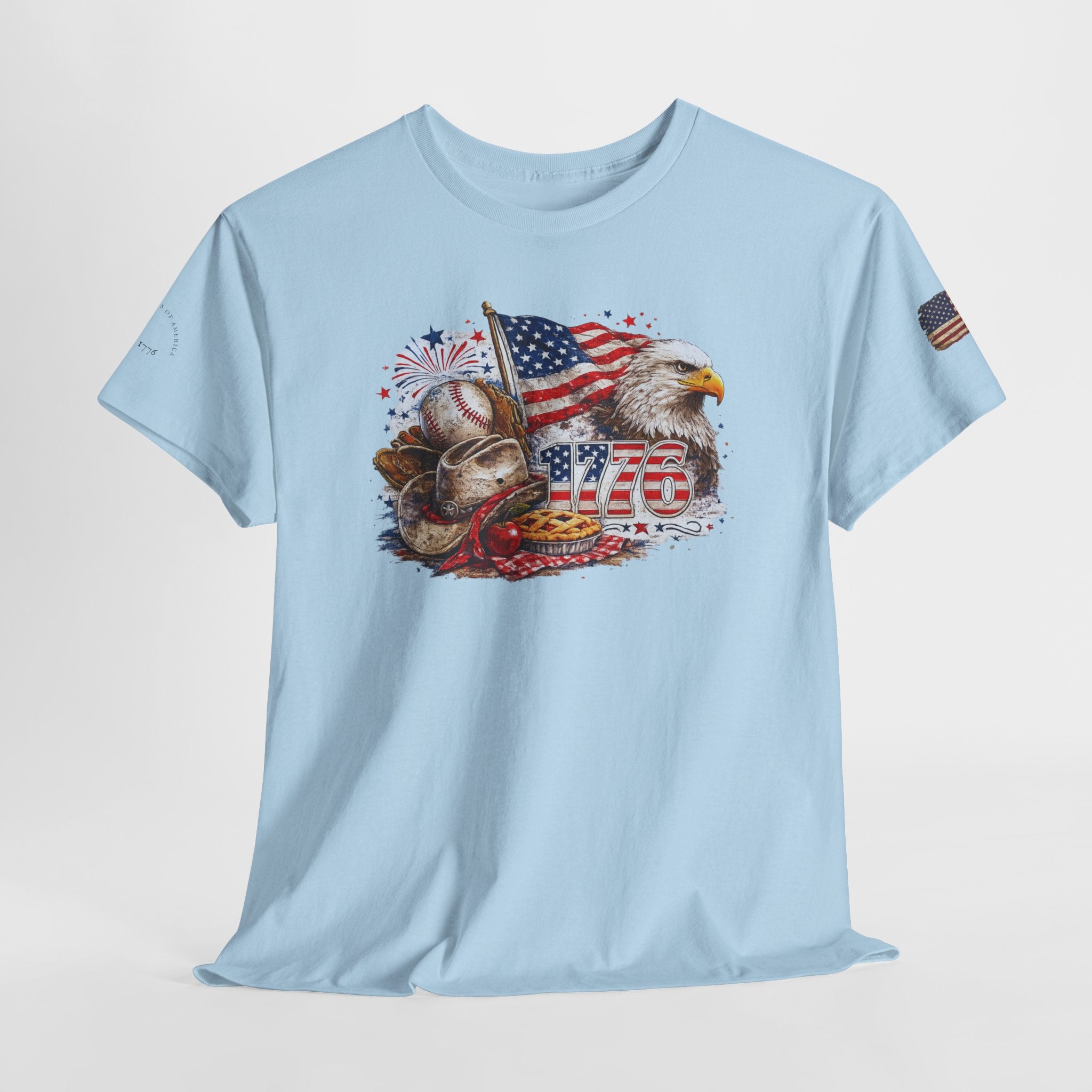 Patriotic Eagle American Flag T-Shirt — USA 1776 Military Tribute Tee