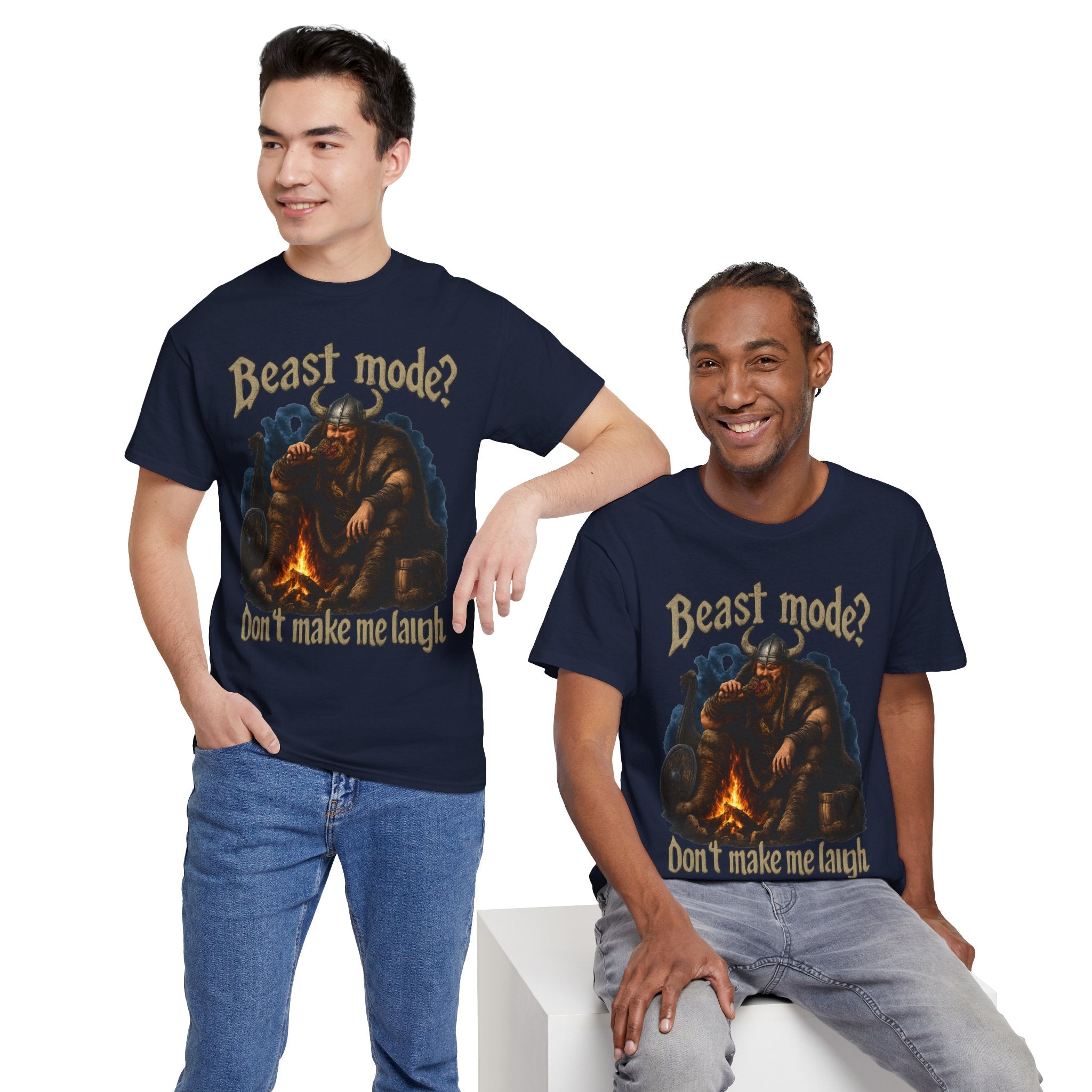 Viking Campfire T-Shirt — "Beast mode? Don’t make me laugh" Graphic Tee