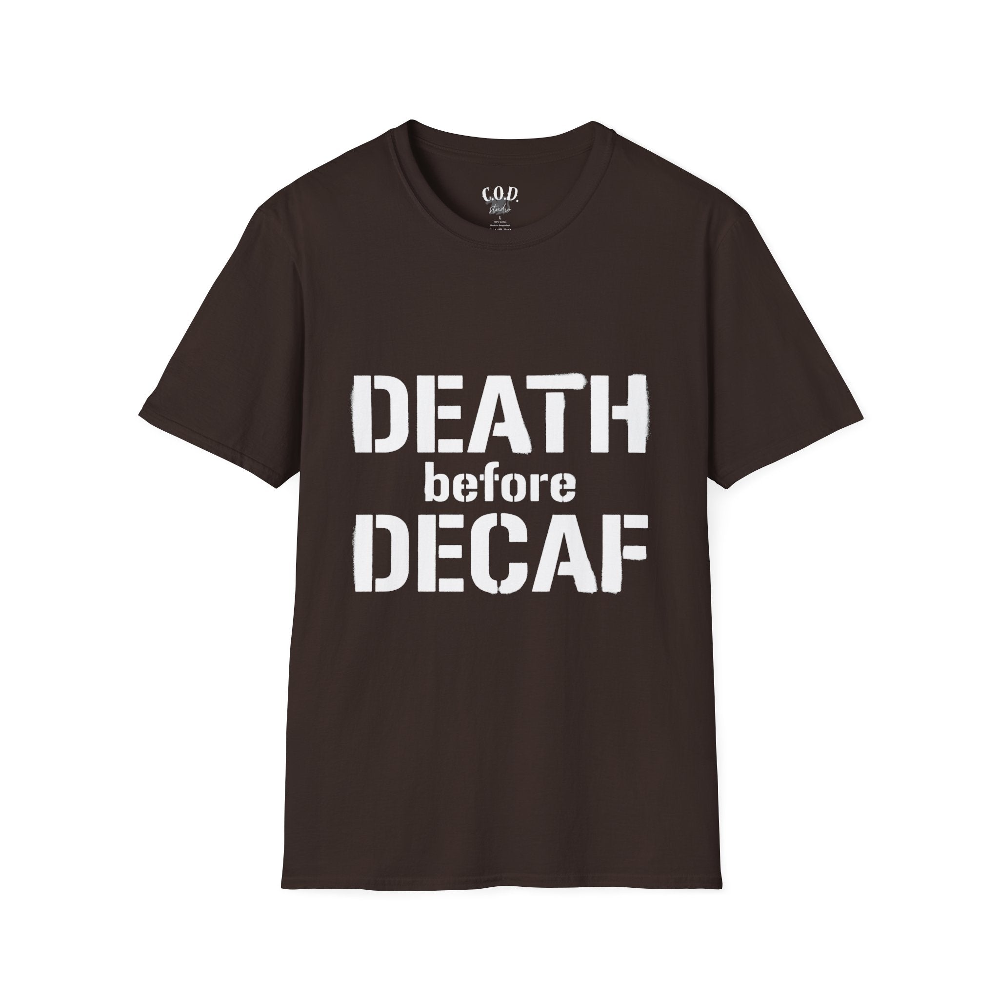 Death Before Decaf T-Shirt — Funny Coffee Lover Tee