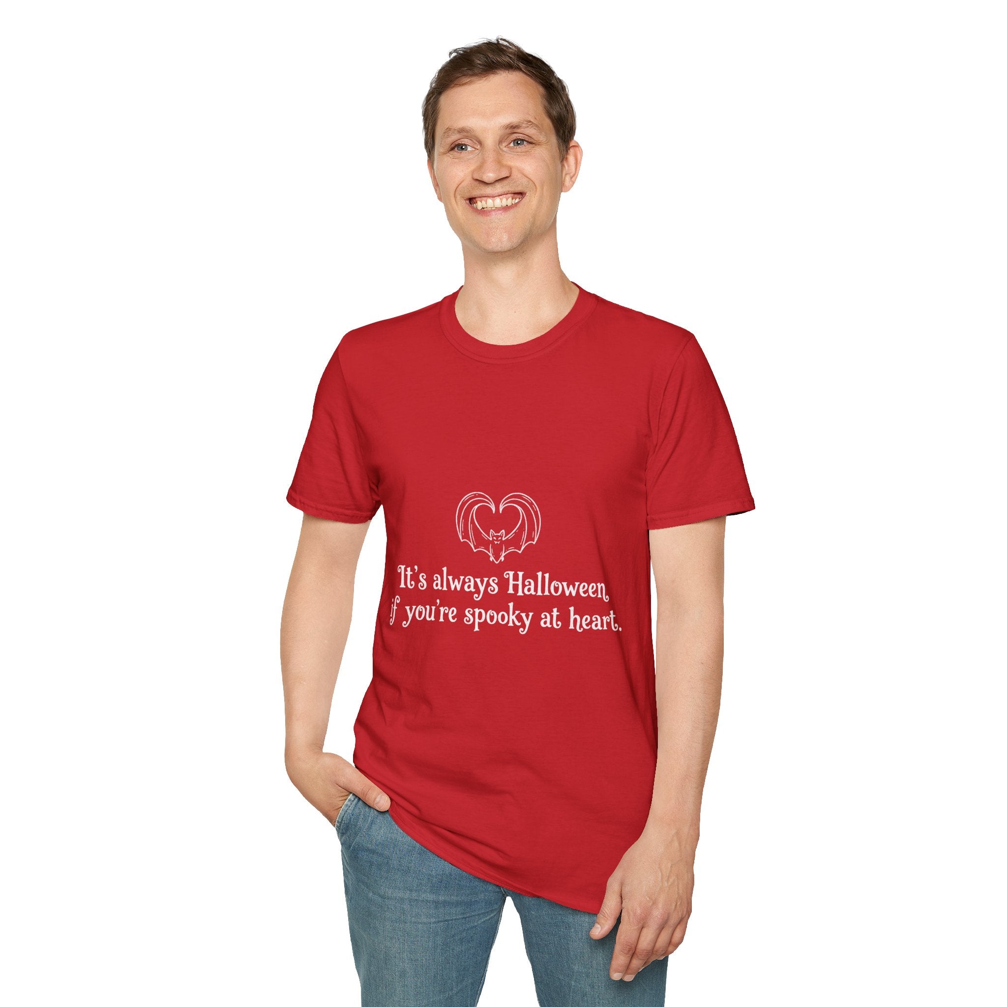 Halloween Bat Heart T-Shirt — "It's Always Halloween If You're Spooky at Heart"