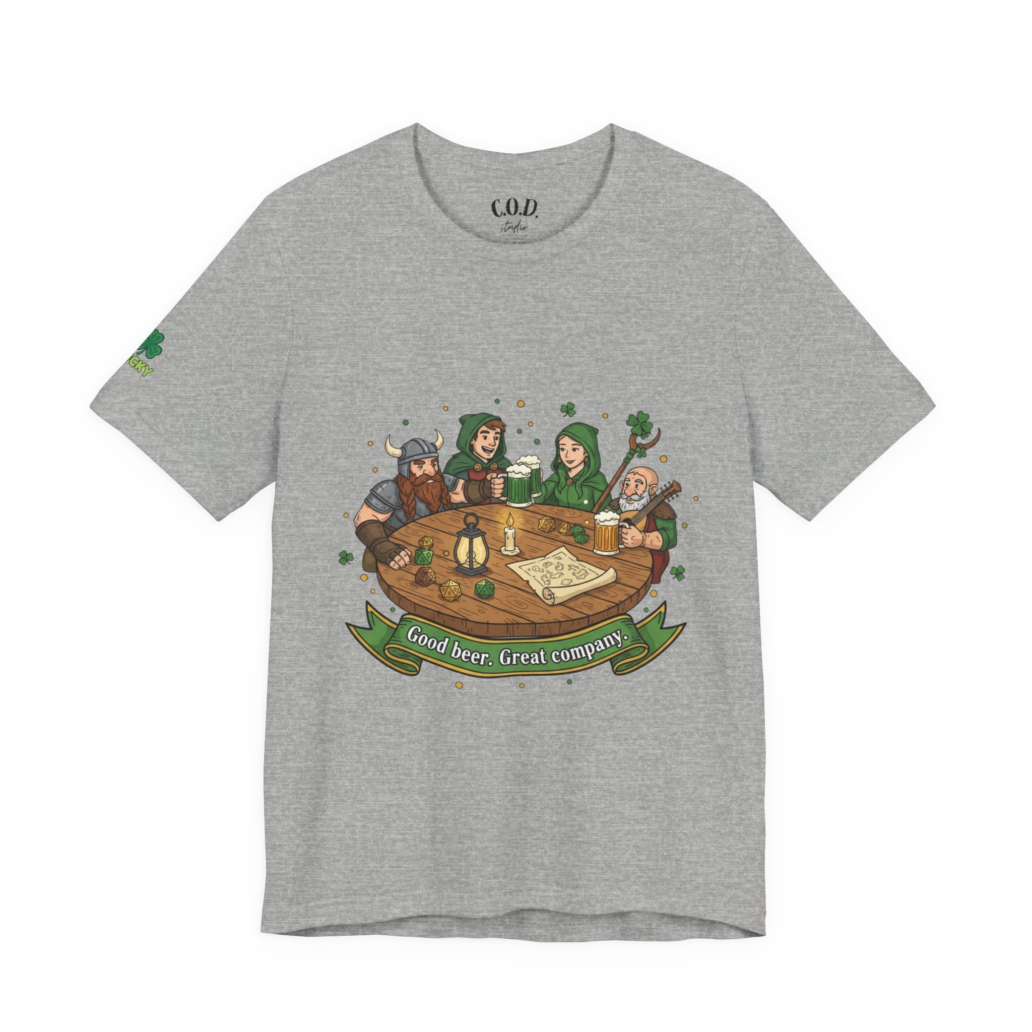 D&D Party at Tavern Table T-Shirt | St. Patrick's Day - Fantasy RPG Dice Roleplay Tee