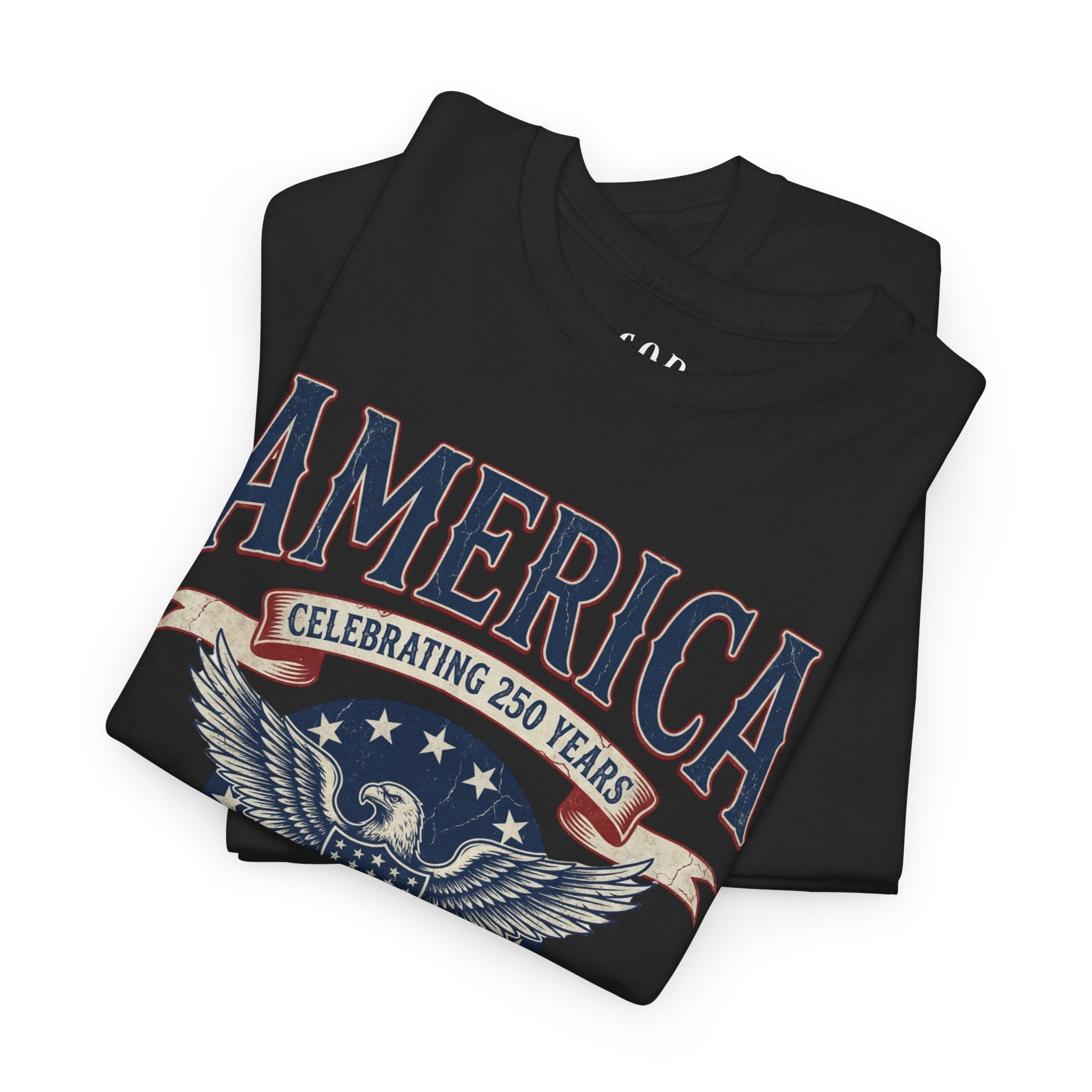 America Patriotic T‑Shirt – "America Celebrating 250 Years" Eagle Emblem