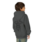 Viking Mode Skull with Horned Helmet Hoodie | Youth Hoodie