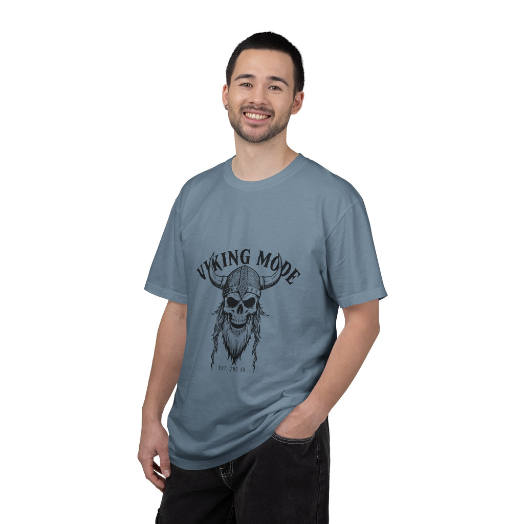 Viking Mode Skull Viking T-shirt | Norse Helmet Skull Graphic Tee