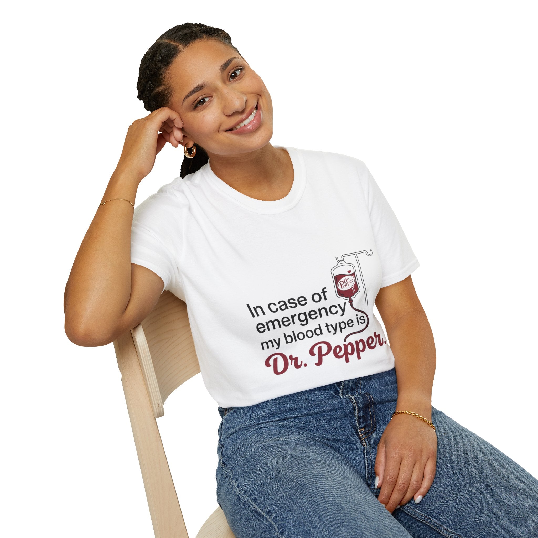 Dr Pepper T-Shirt — "In Case of Emergency My Blood Type Is Dr. Pepper" Funny Soda Tee