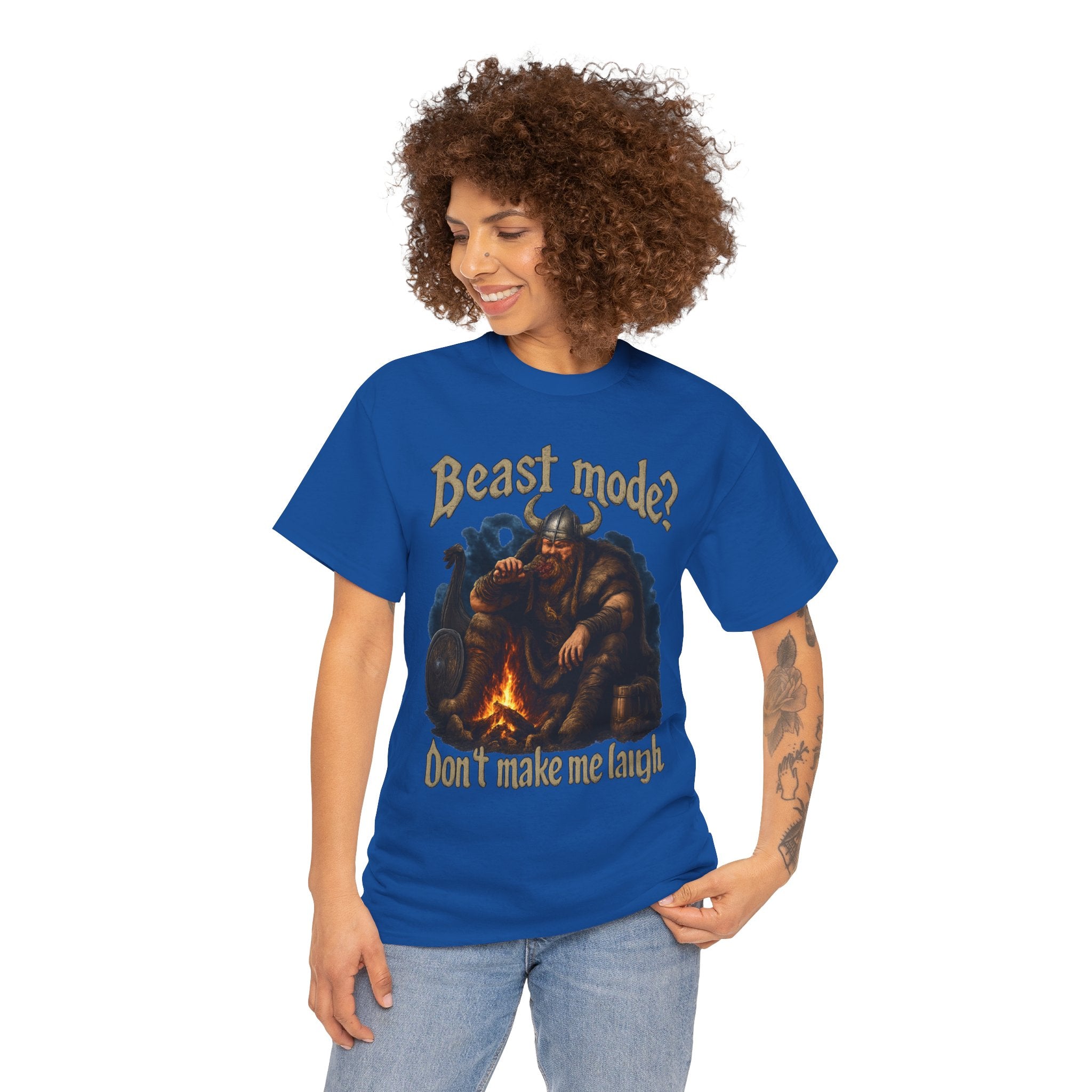 Viking Campfire T-Shirt — "Beast mode? Don’t make me laugh" Graphic Tee