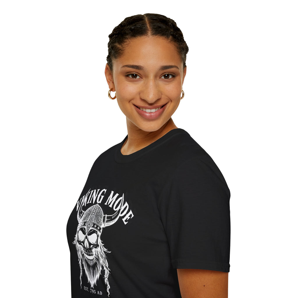 Viking Mode T-Shirt — Skull Horned Helmet Graphic