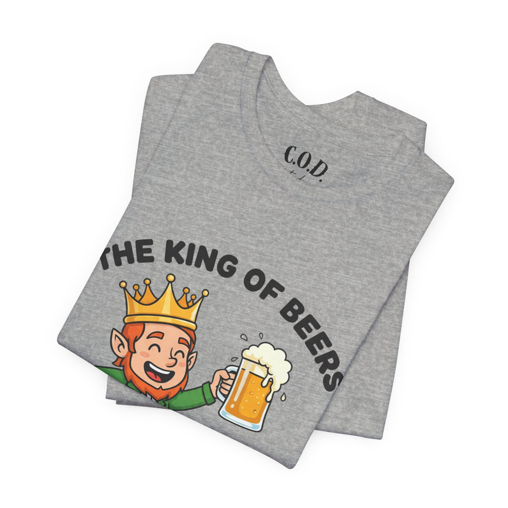 The King of Beers Tee | Leprechaun Holding Beer, St. Patrick's Day Shirt