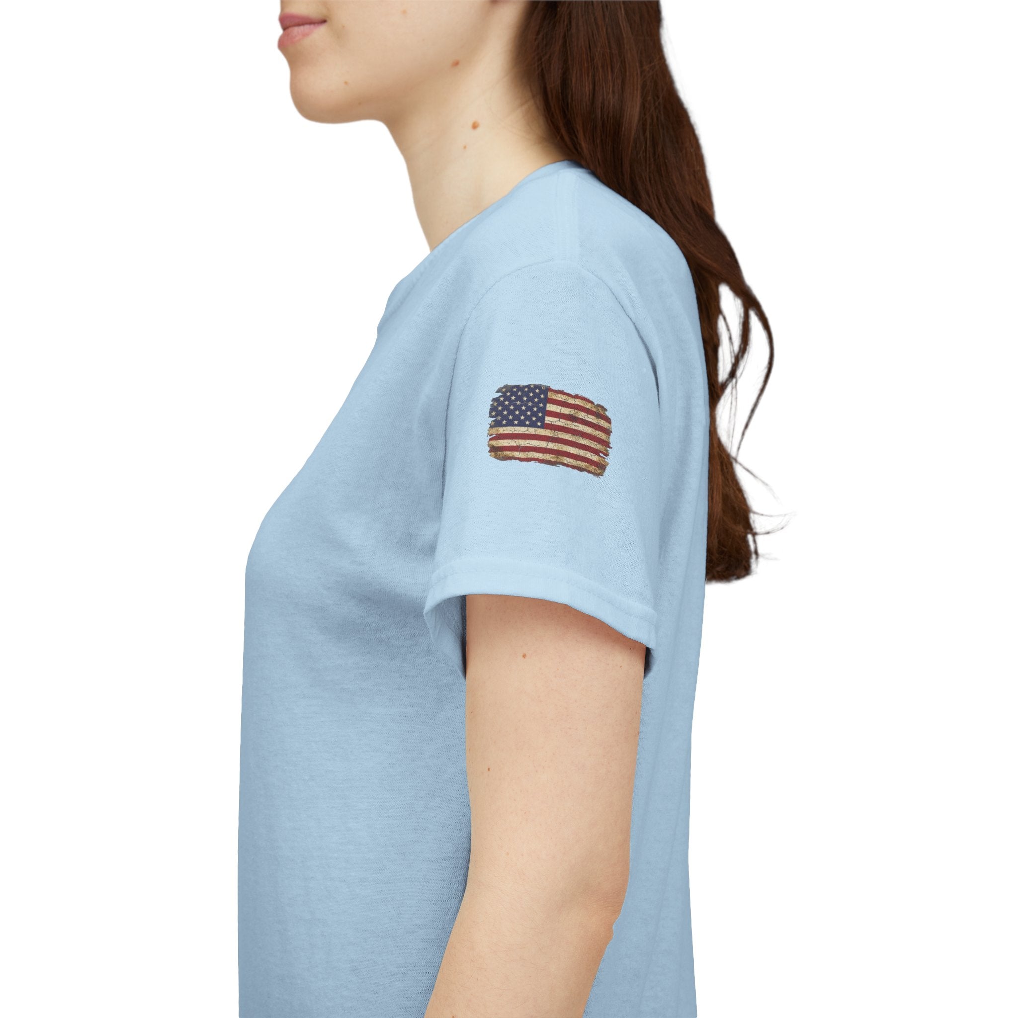 American Flag Kiss T‑Shirt – Patriotic USA Lip Print Tee for 4th of July