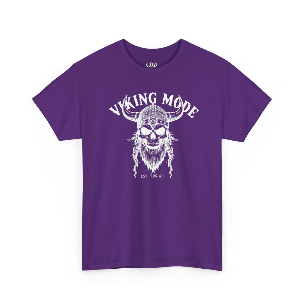 Viking Mode Skull Viking T-shirt | Norse Helmet Skull Graphic Tee