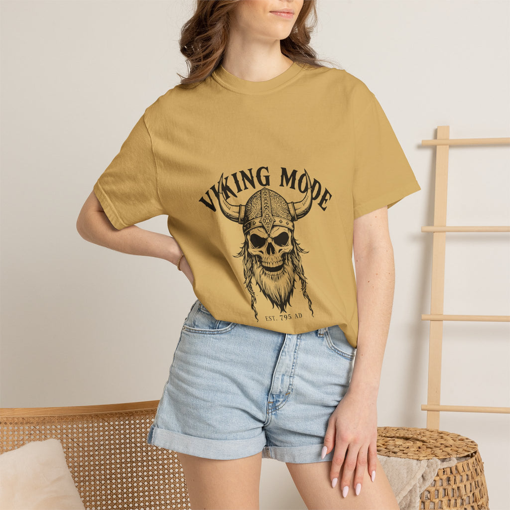 Viking Mode Skull Viking T-shirt | Norse Helmet Skull Graphic Tee