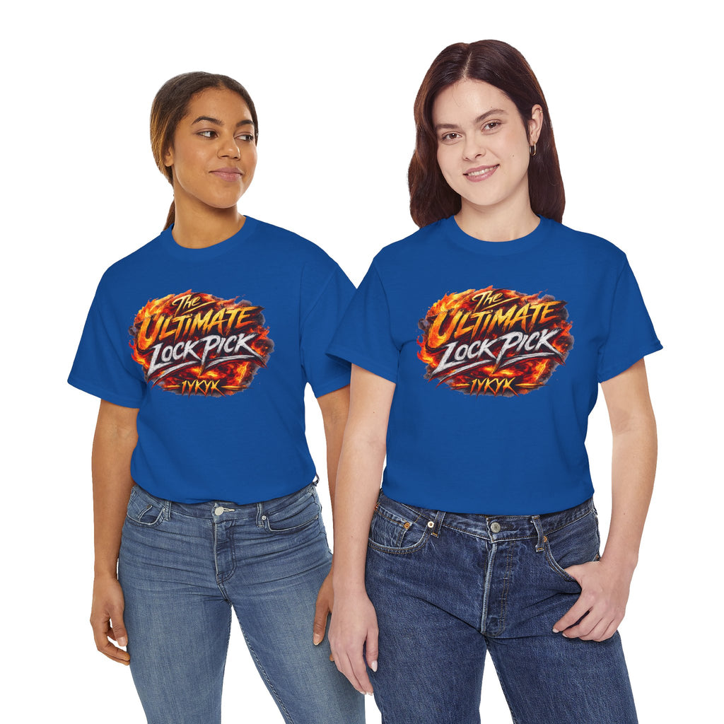 T-Shirt — "Ultimate Lock Pick" Fiery Logo Graphic Tee