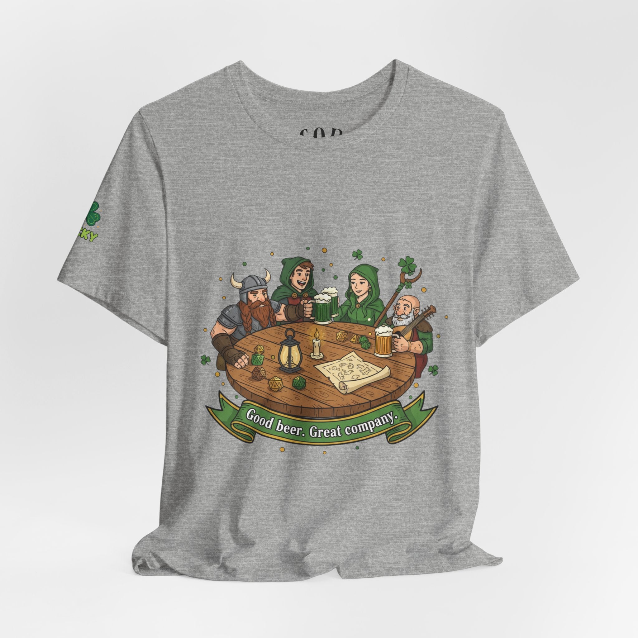 D&D Party at Tavern Table T-Shirt | St. Patrick's Day - Fantasy RPG Dice Roleplay Tee
