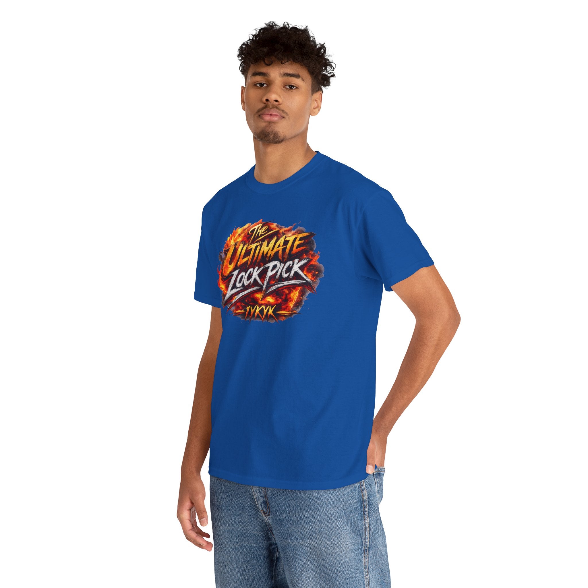 T-Shirt — "Ultimate Lock Pick" Fiery Logo Graphic Tee