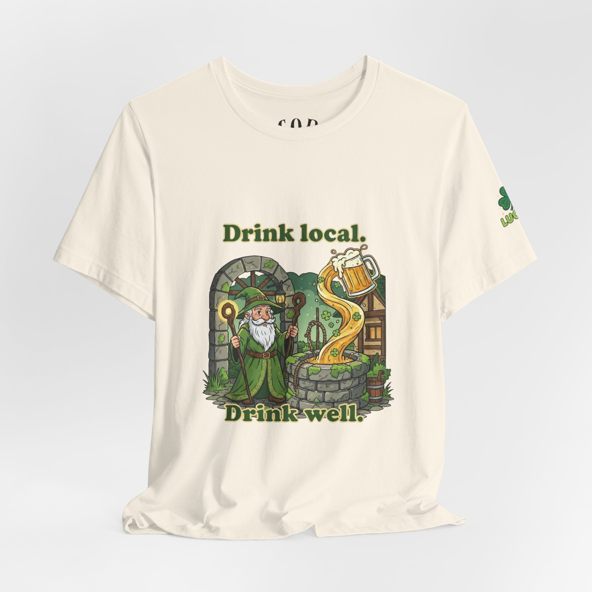 Drink local, Drink well T-Shirt | St. Patrick's Day Wizard beer design