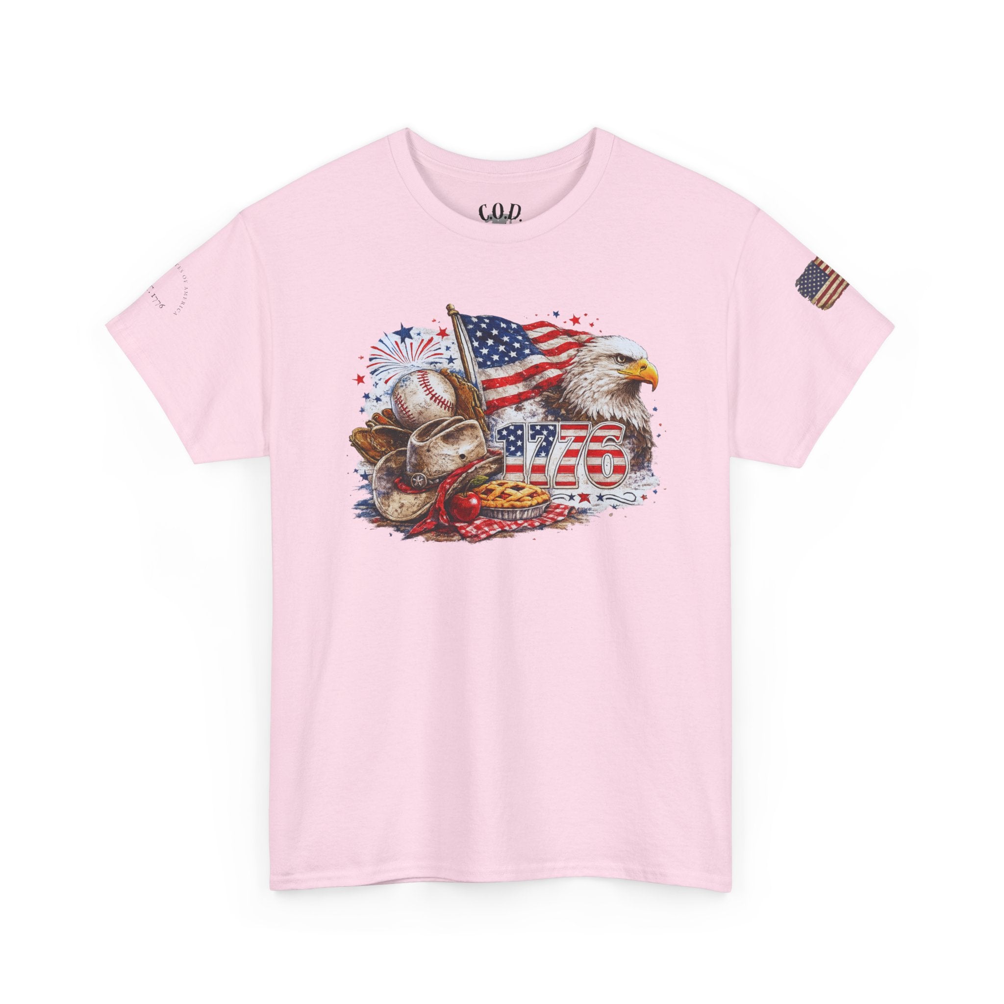 Patriotic Eagle American Flag T-Shirt — USA 1776 Military Tribute Tee