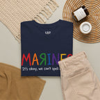 Marines Crayon Tee — “It’s okay, we can’t spell it either” Military Humor T-Shirt