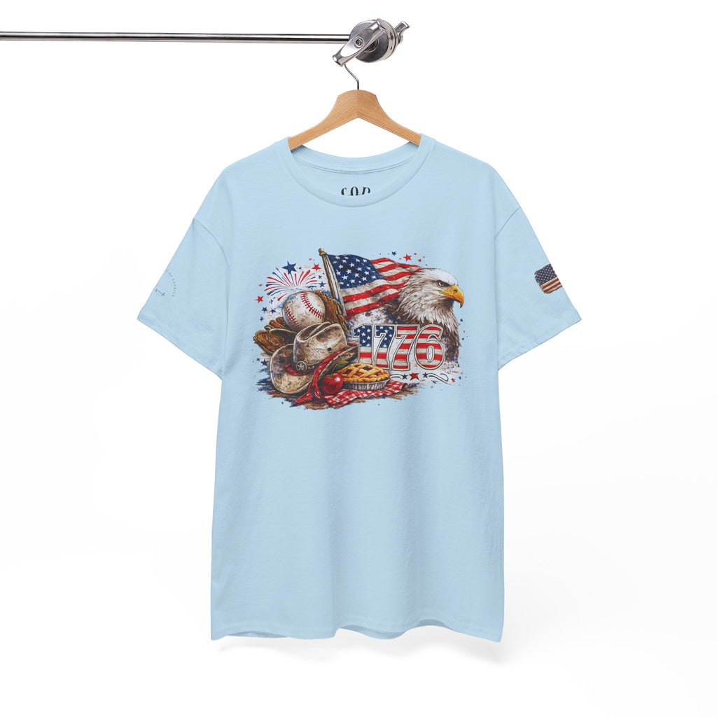 Patriotic Eagle American Flag T-Shirt — USA 1776 Military Tribute Tee