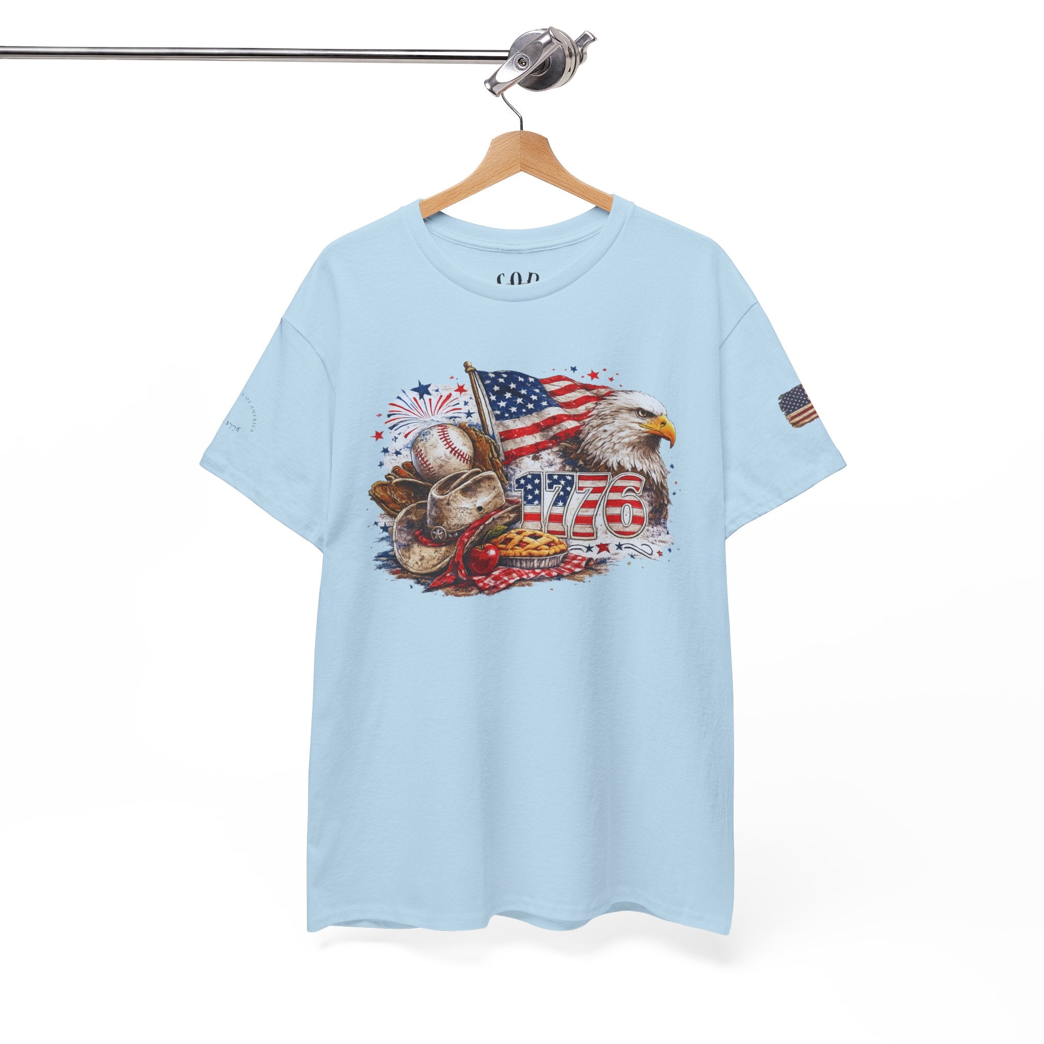 Patriotic Eagle American Flag T-Shirt — USA 1776 Military Tribute Tee