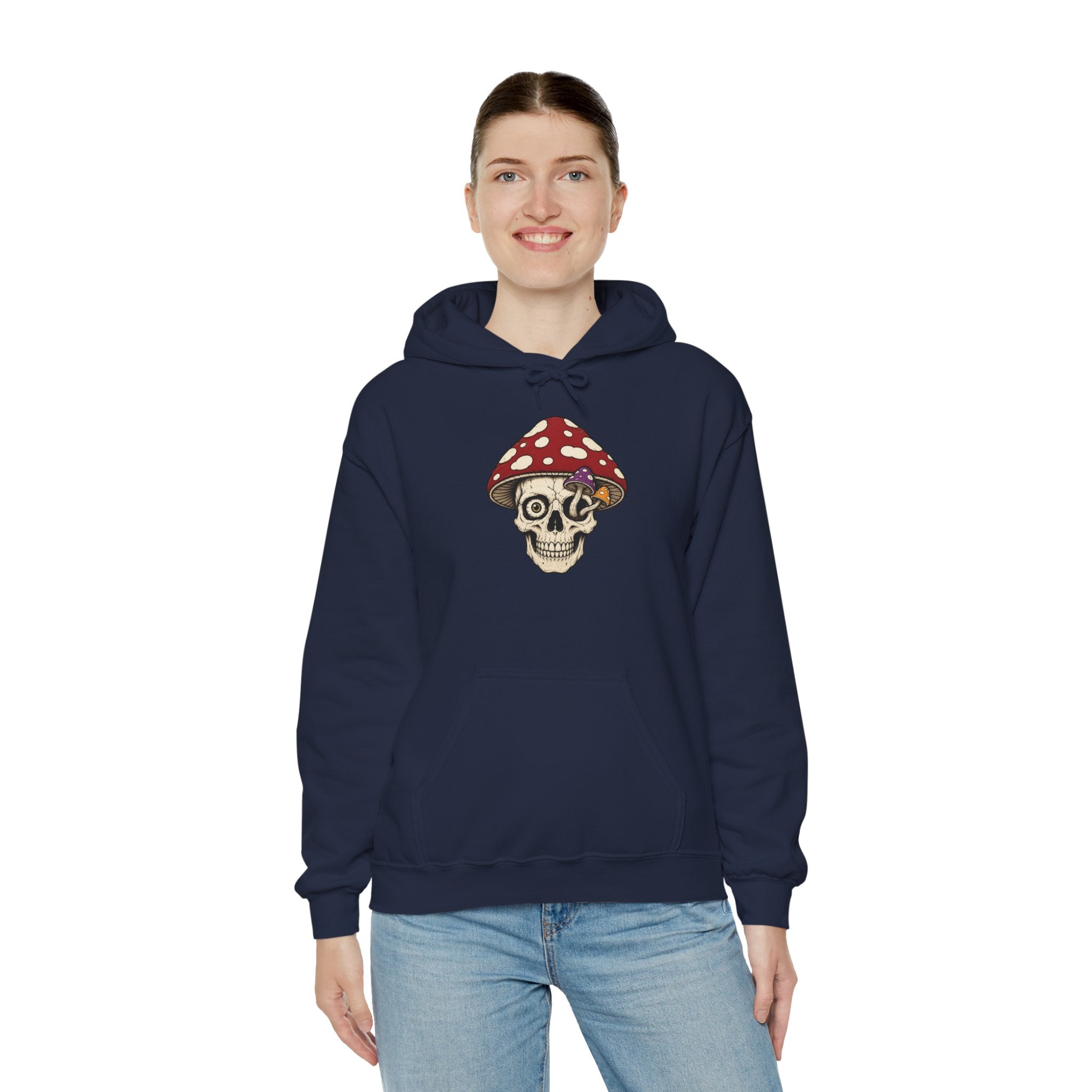 Mushroom Skull Hoodie — Gothic Mushroom Graveyard RIP Pullover