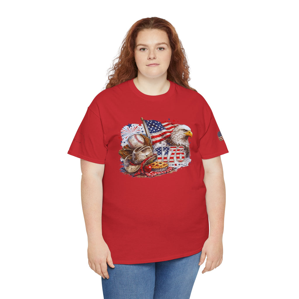 Patriotic Eagle American Flag T-Shirt — USA 1776 Military Tribute Tee