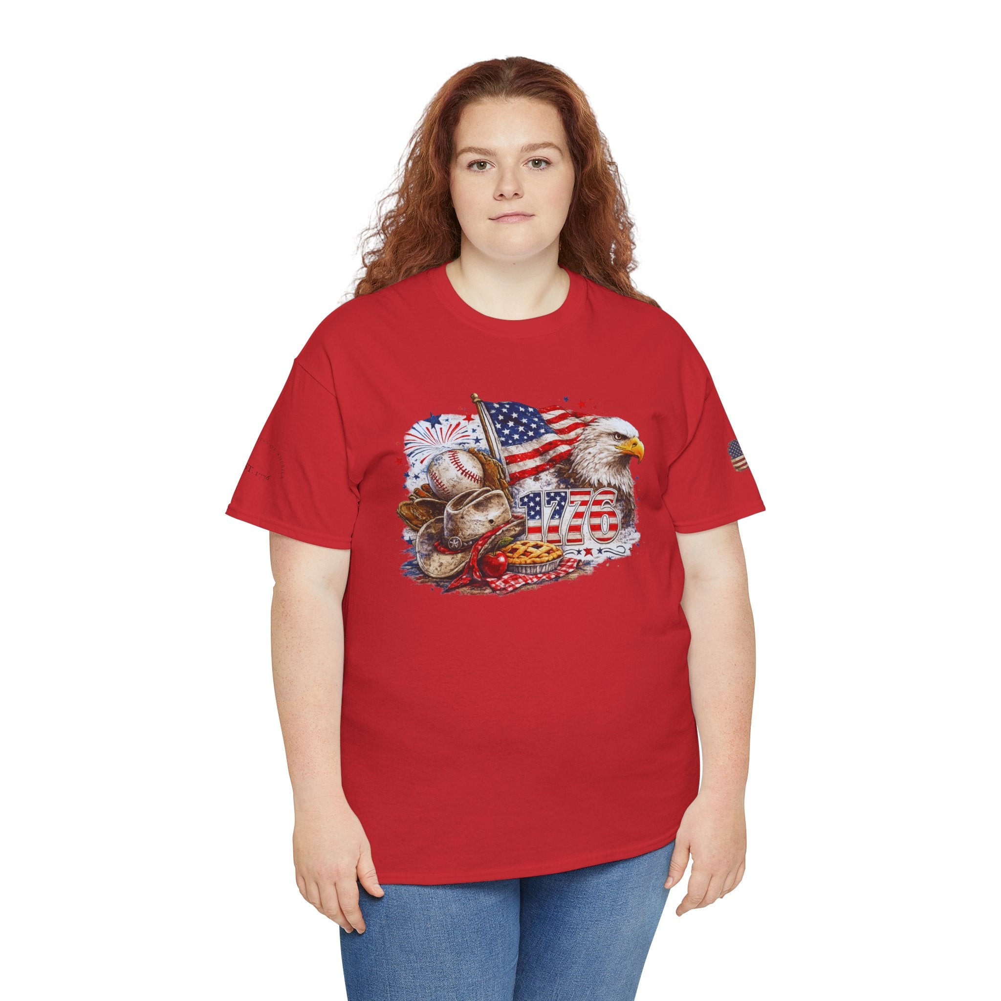 Patriotic Eagle American Flag T-Shirt — USA 1776 Military Tribute Tee