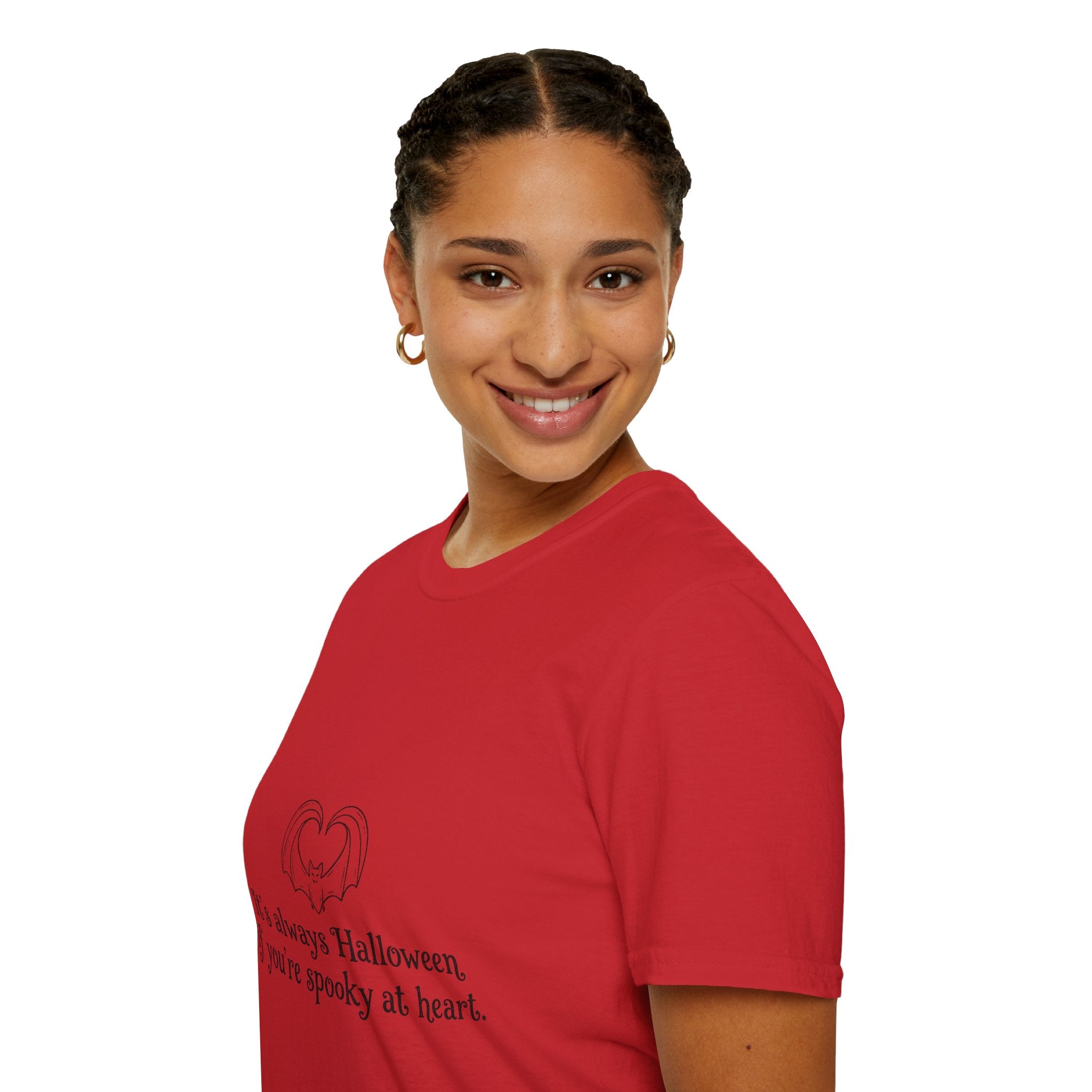 Halloween Bat Heart T-Shirt — "It's Always Halloween If You're Spooky at Heart"