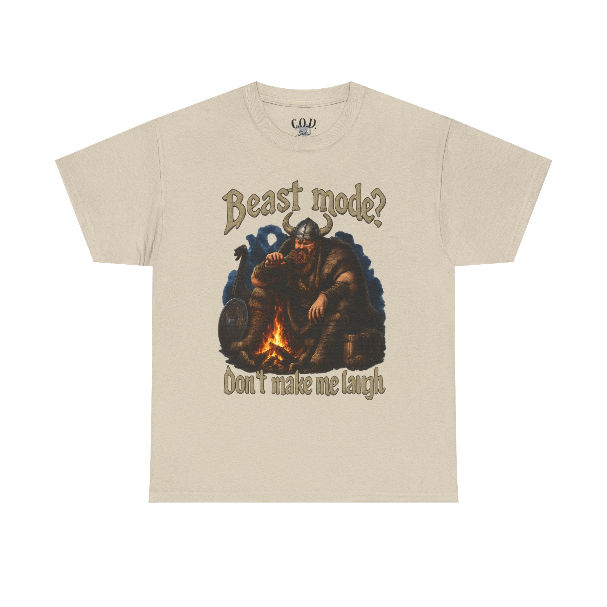 Viking Campfire T-Shirt — "Beast mode? Don’t make me laugh" Graphic Tee