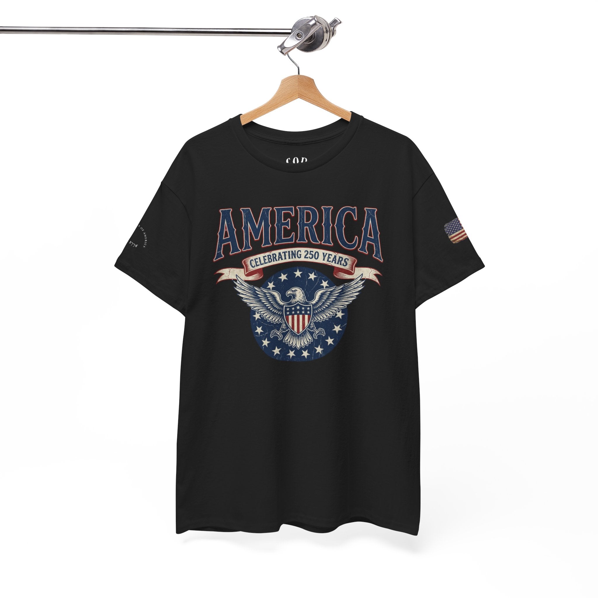 America Patriotic T‑Shirt – "America Celebrating 250 Years" Eagle Emblem