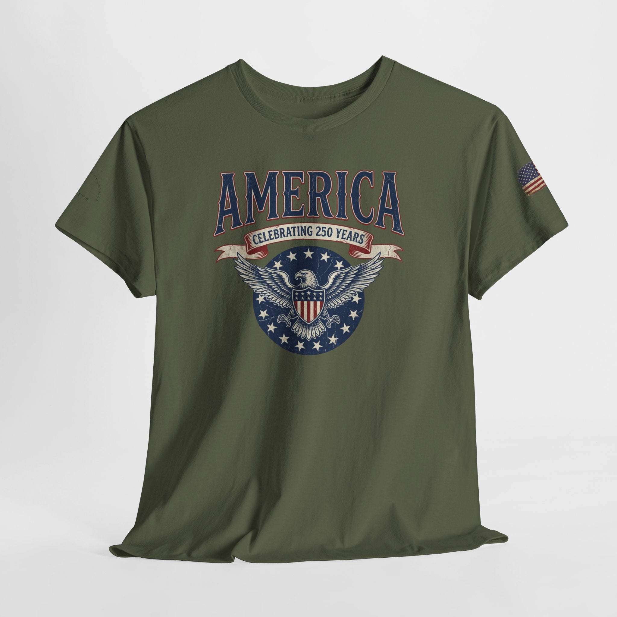 America Patriotic T‑Shirt – "America Celebrating 250 Years" Eagle Emblem