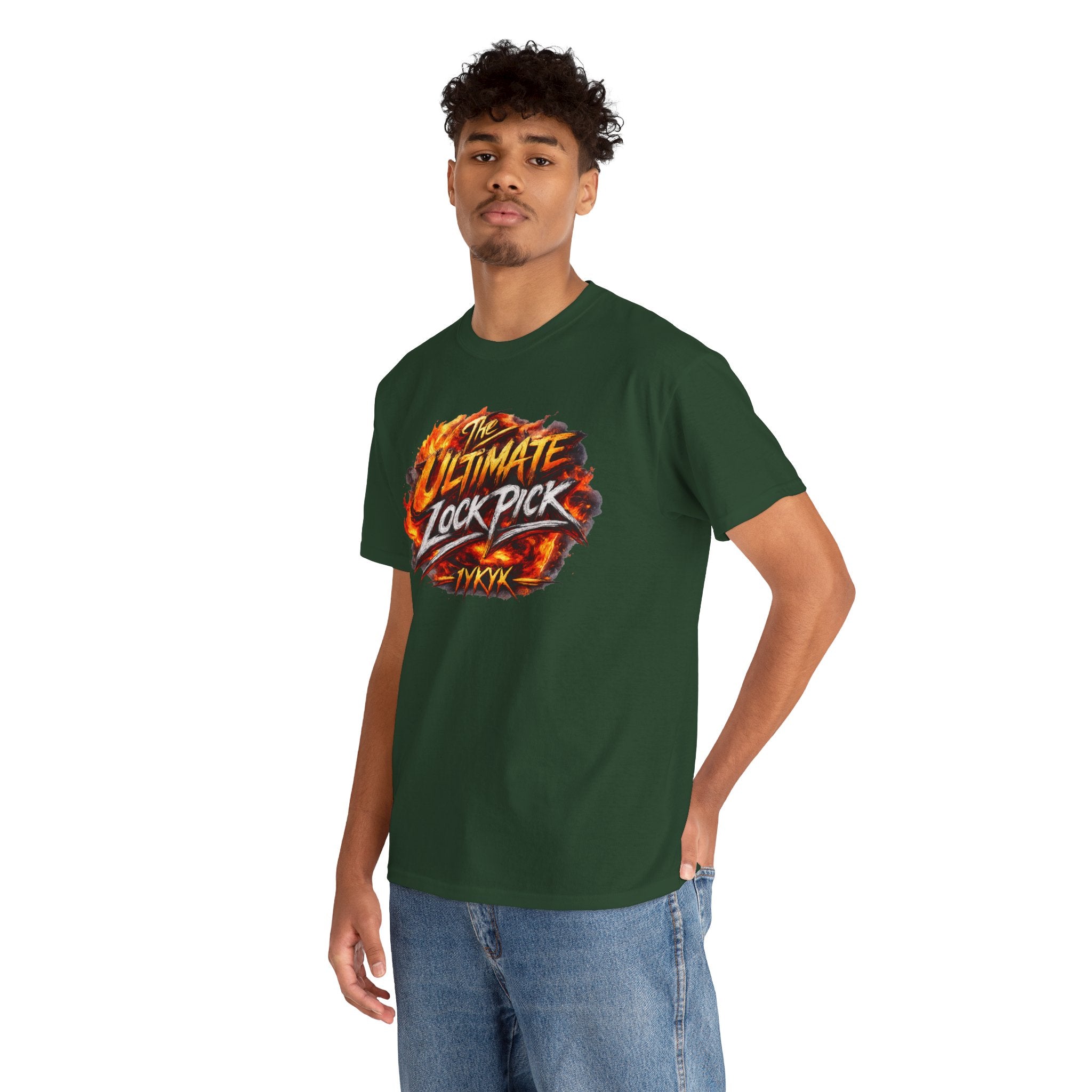 T-Shirt — "Ultimate Lock Pick" Fiery Logo Graphic Tee