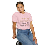 T-Shirt — “I Get My Popcorn From The Apricot Tree” Script Graphic Tee | Hymns | LDS |